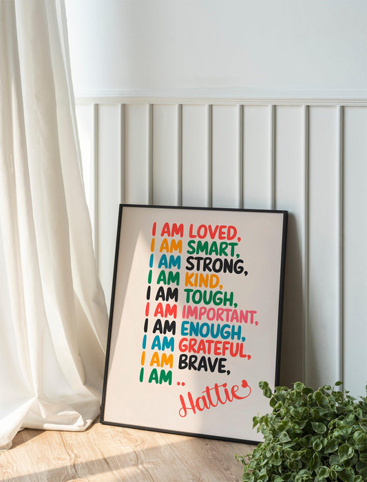 Personalized Affirmation Wall Art, Positive Motivational Gift, Women’s Inspiring Decor, Uplifting Wall Prints