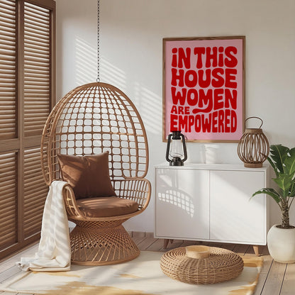 In this house women are empowered. Female Empowerment Poster Feminist Quotes International Women's Day Gift Ideas trendy wall art