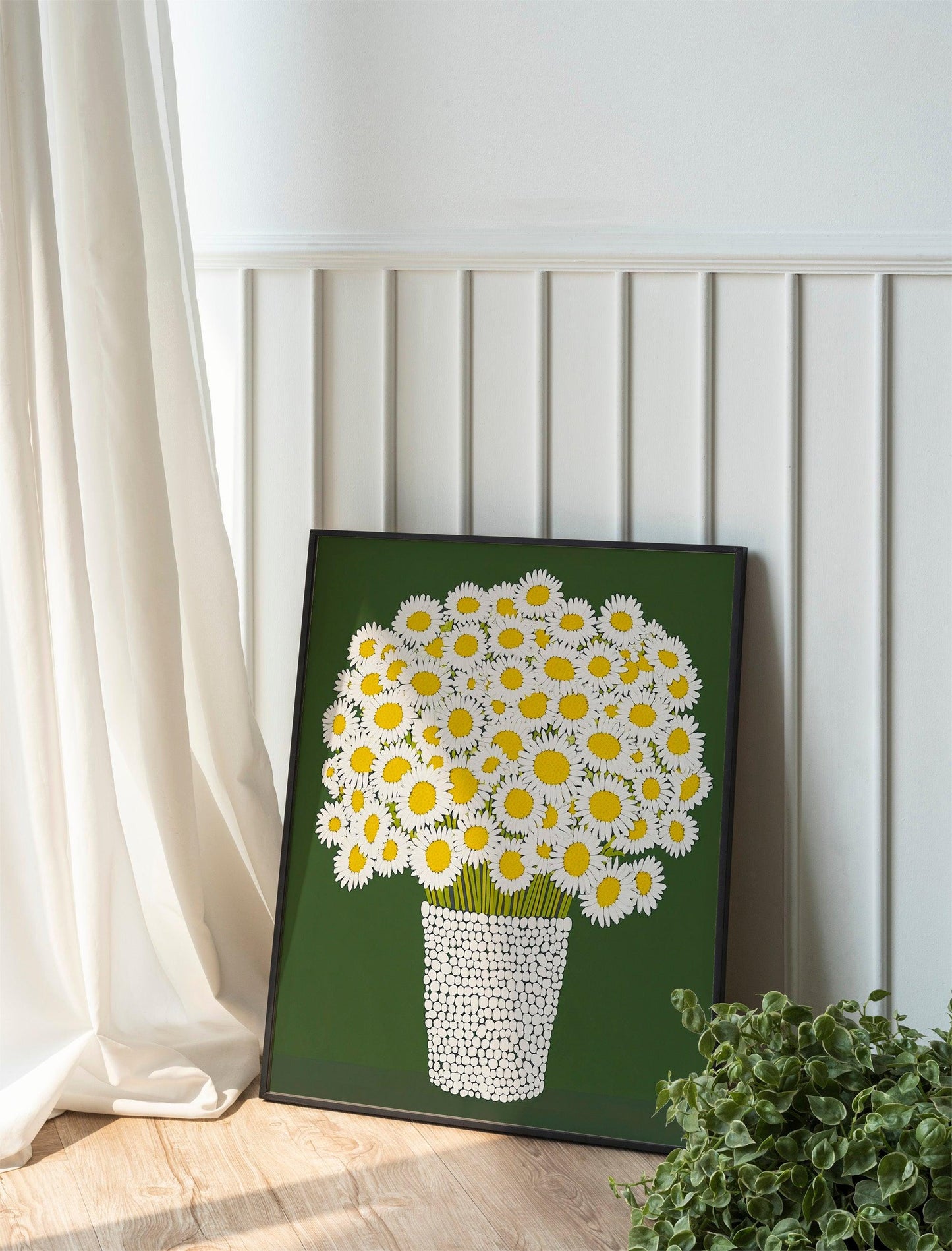 Chamomile Still Life Art Print, Jorey Hurley Botanical Wall Decor, Framed or Unframed Poster