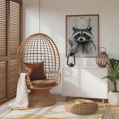 Funny Raccoon Bathroom Prints – Sketch painting Wall Art, bathroom art, bathroom wall decor