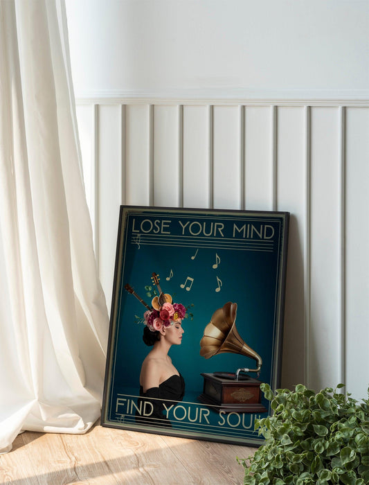 Lose Your Mind Vintage Poster, Retro Music Art Print, Inspirational Wall Decor, MusicInspired Vintage Poster