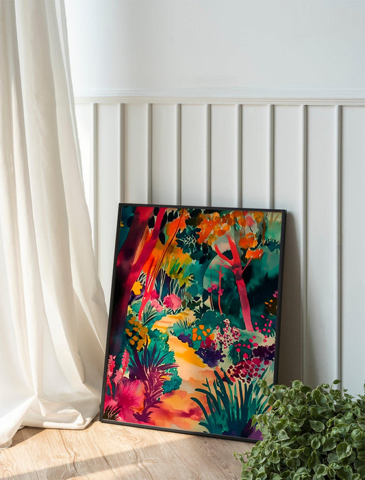 Maximalist Matisse Botanical Poster, Cottagecore Colorful Wall Art, Boho Floral Print for Home