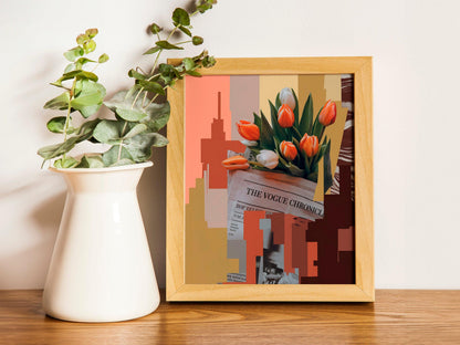 Retro Newspaper Art, New York Times Poster, Trendy Apartment Wall Decor, City Girl Magazine Print