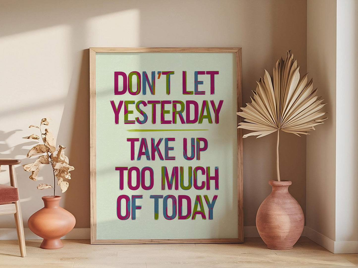 Positive Retro Wall Art, Minimalist Trendy Modern Decor, Aesthetic Inspirational Digital Print