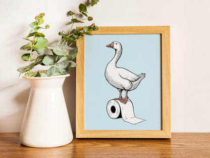 Silly Goose Bathroom Art, funny wall art, Nursery Decor, Funny Kids Toilet Wall Print