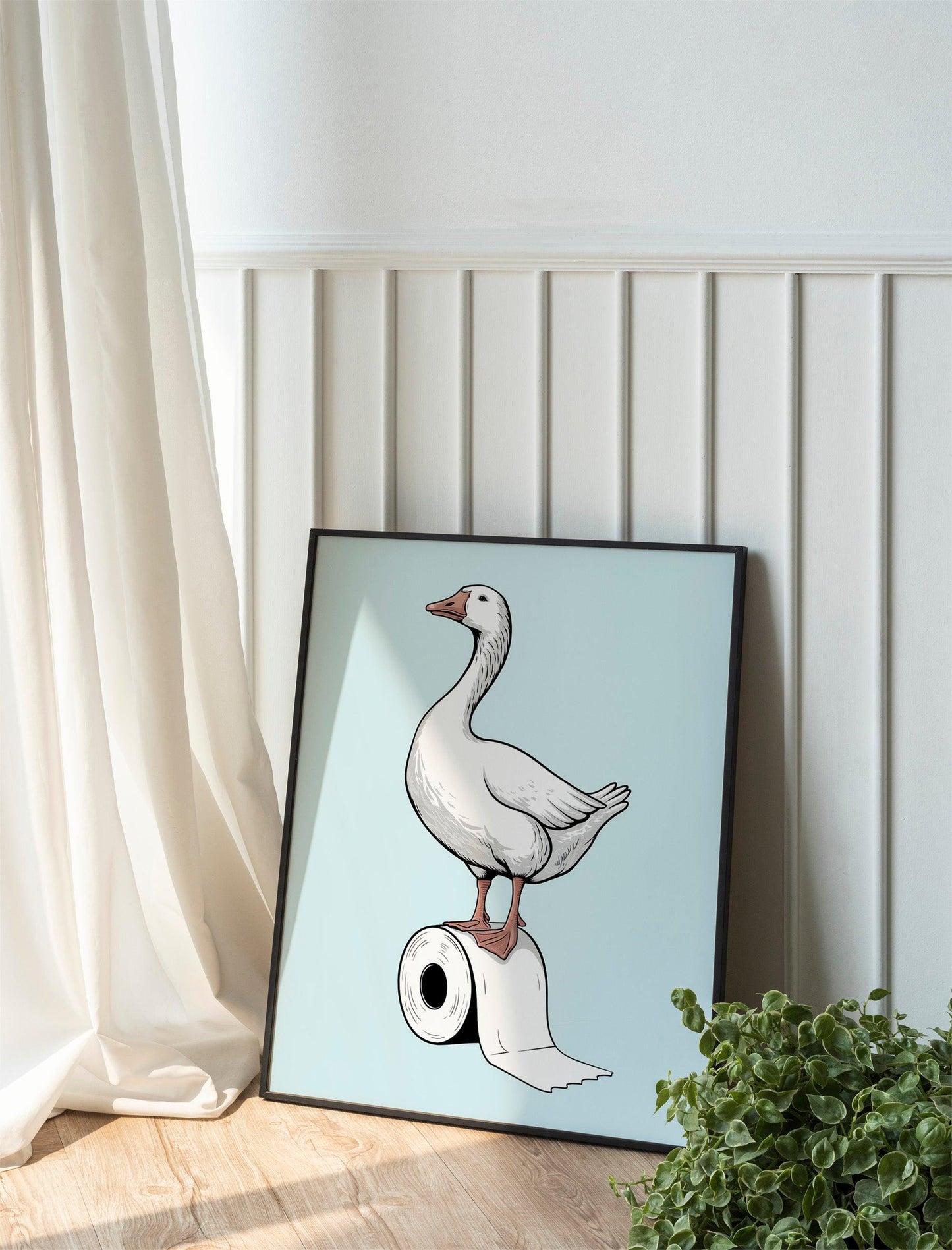 Silly Goose Bathroom Art, funny wall art, Nursery Decor, Funny Kids Toilet Wall Print