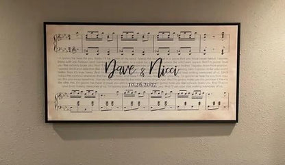 Gift For Her, Gift for him, Anniversary Gift, Custom Song Lyrics, Personalized, Sheet Music Art, Canvas