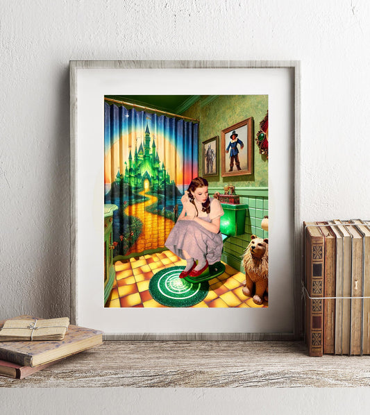 Wizard of Oz Dorothy Color Bathroom Wall Art, Wizard of Oz Bathroom Art, Funny Bathroom Print, Funny Bathroom Decor, Movie Bathroom Wall Art