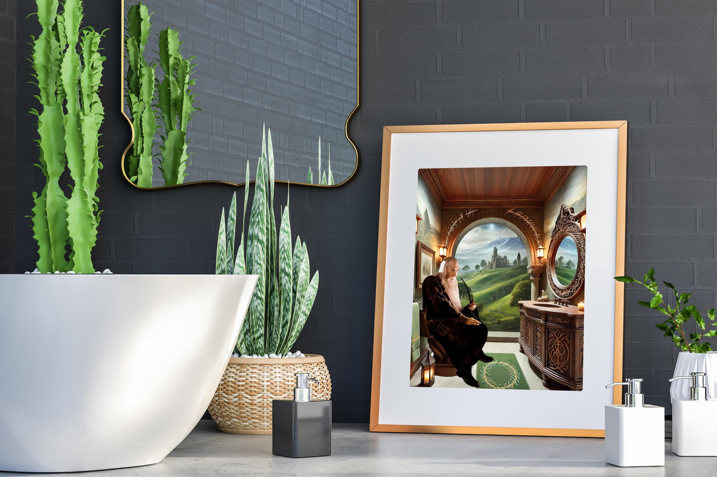 Lord of the Rings Gandalf Bathroom Wall Art, LotR Bathroom Art, Funny Bathroom Print, Funny Bathroom Decor, Gandalf Bathroom Wall Decor — Disney Wall Art Gift