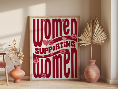Women supporting Women Print Trio, Female Empowerment Poster Feminist Quotes International Women's Day Gift Ideas PDF Digital Print