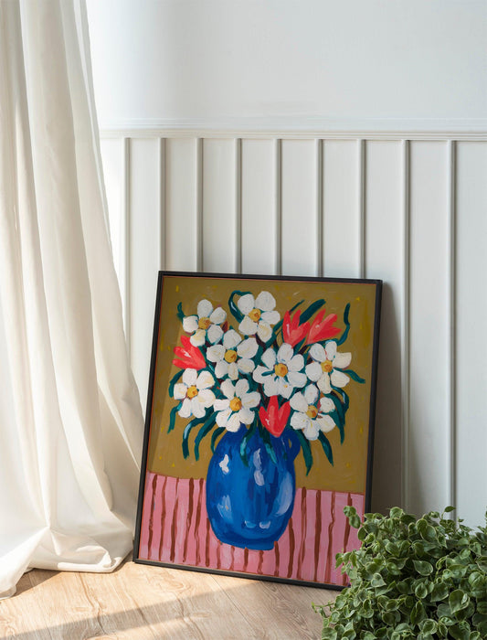 Flora Oil Painting Print, Vintage Botanical Borderless Art, Elegant Fine Wall Decor