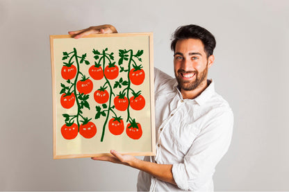 Kitchen Wall Art, Food Art, Mediterranean Print, Printable Wall Art, Eclectic Kitchen, Tomato Print, Food Print, Vintage Art Print, Trendy