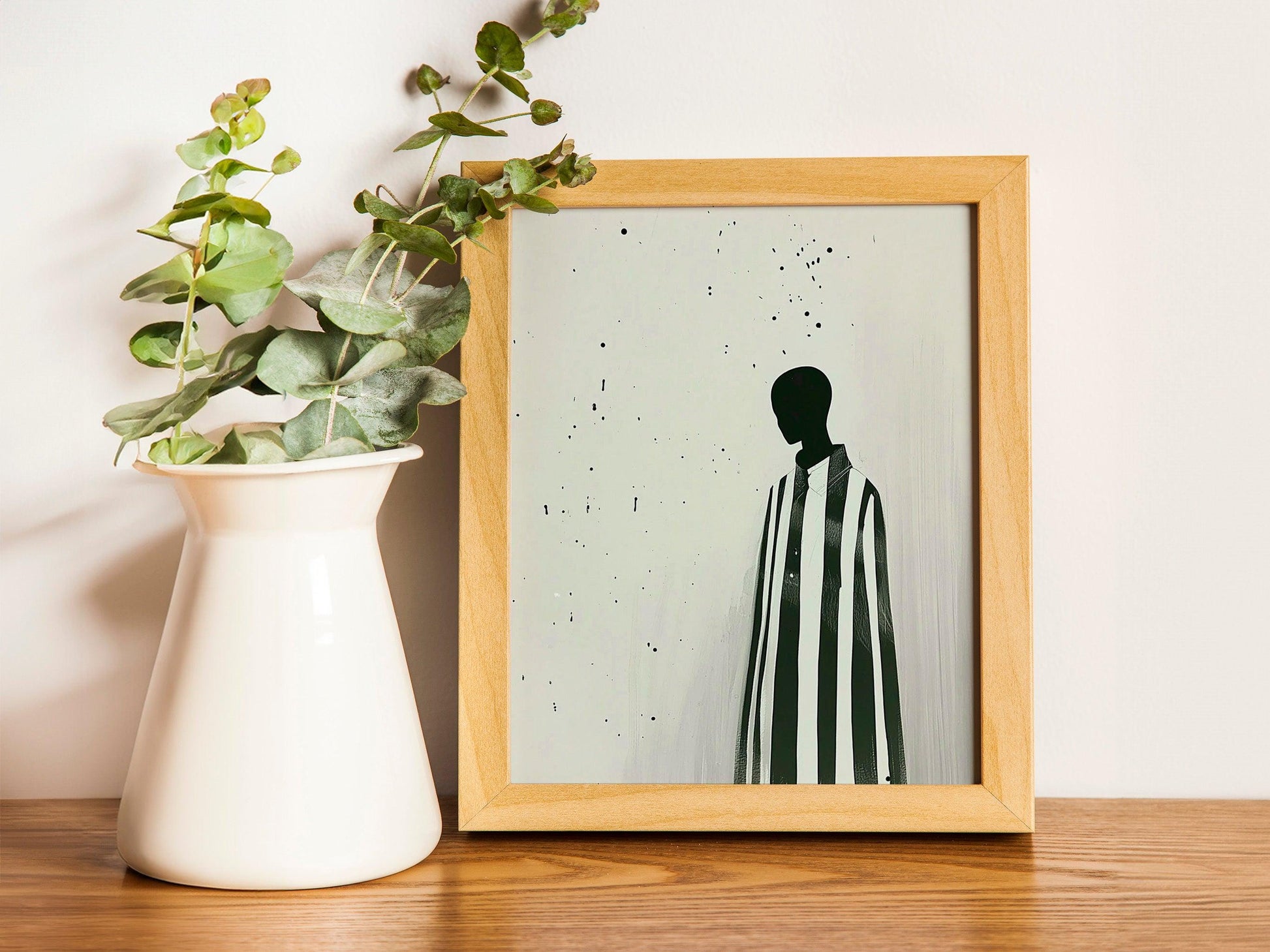 Neutral Black Woman Abstract Wall Art, Modern Home Decor, Bold Monochrome Wall Art, Large Minimalist Poster, Minimalist Black and White Art