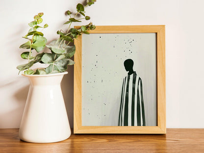 Neutral Black Woman Abstract Wall Art, Modern Home Decor, Bold Monochrome Wall Art, Large Minimalist Poster, Minimalist Black and White Art