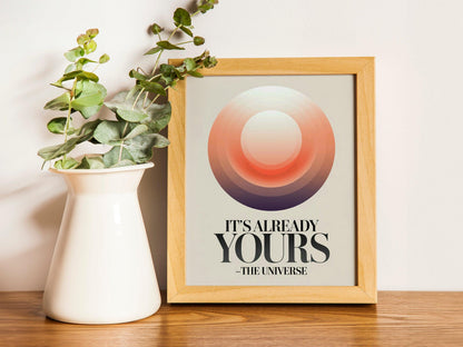 Moody affirmation wall art seventies wall art, manifest poster, trendy decor, gradient, manifestation art print, retro prin