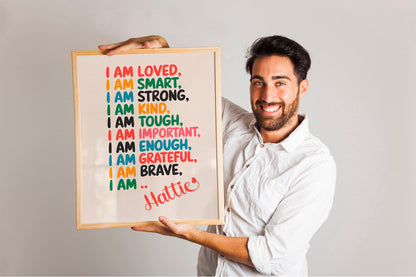 Personalized Affirmation Wall Art, Positive Motivational Gift, Women’s Inspiring Decor, Uplifting Wall Prints