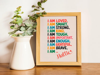 Personalized Affirmation Wall Art, Positive Motivational Gift, Women’s Inspiring Decor, Uplifting Wall Prints
