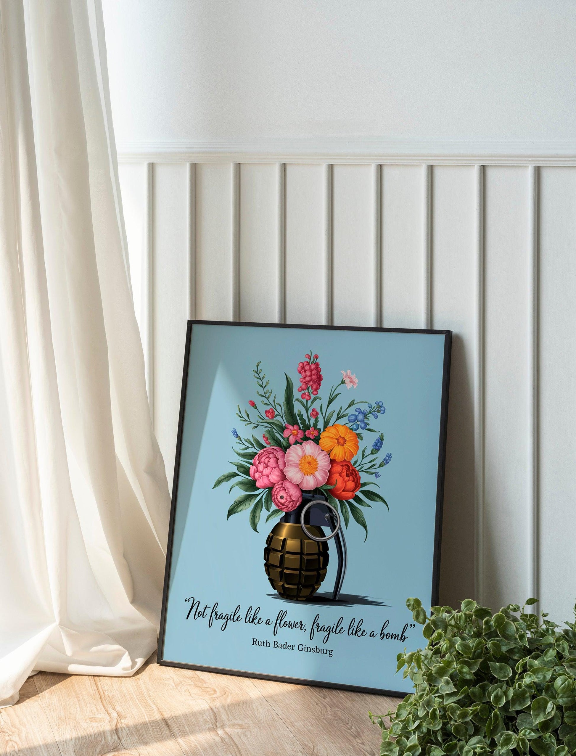 Ruth Bader Ginsburg Quote Art, Inspirational Feminist Print, Motivational Wall Poster for Women