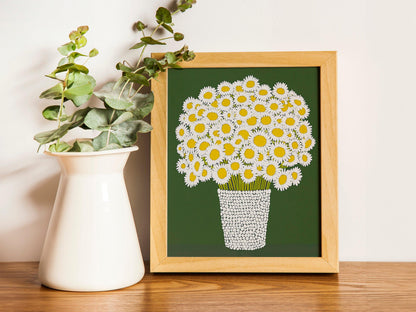Chamomile Still Life Art Print, Jorey Hurley Botanical Wall Decor, Framed or Unframed Poster