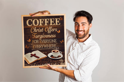 Inspirational Wall Art Featuring Coffee and Bible, Faith and Coffee Lover's Decor, Christian Home Artwork, Spiritual Morning Motivation