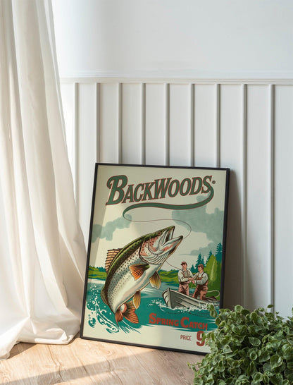 Rustic Fishing Wall Art, Retro Hunting Poster, Old-Time Hunting Prints, Outdoorsy Cabin Decor, Perfect Gift for Hunter Dad