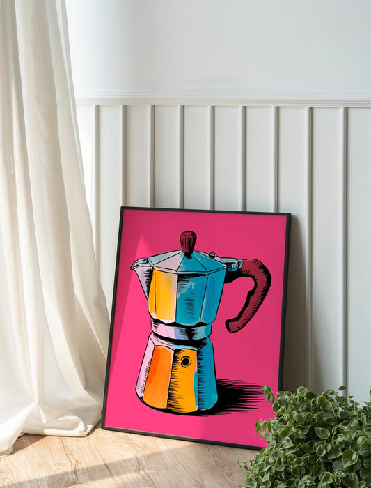 Buongiorno Italian Coffee Poster, Neutral Minimalist Kitchen Decor, Food Typography Art for Home