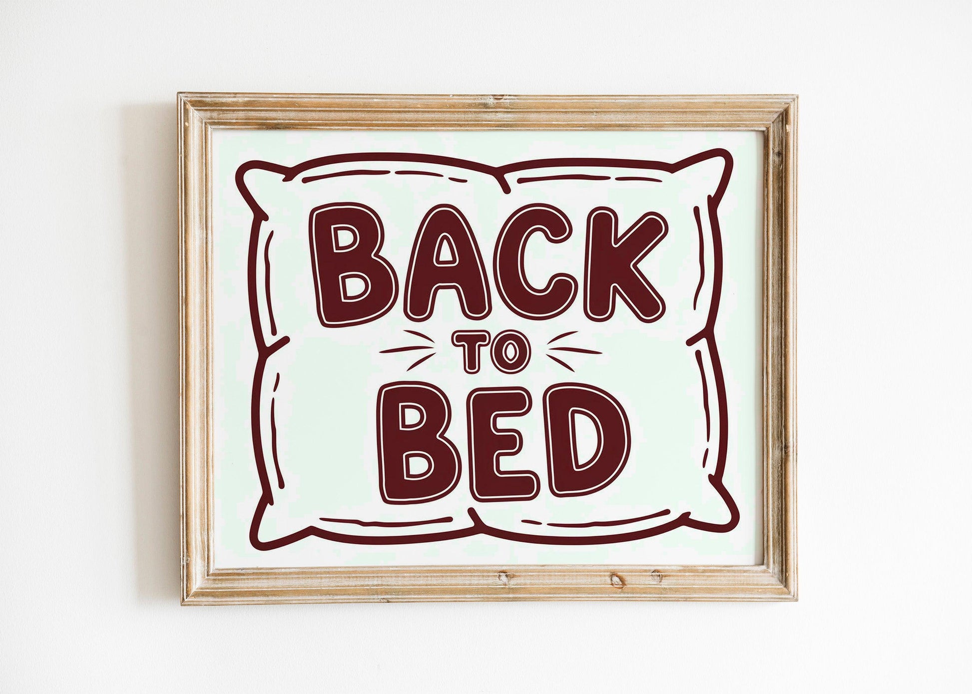 Bauhaus Bedroom Typography Poster, Trendy Back to Bed Wall Art, Minimalist Digital Room Decor