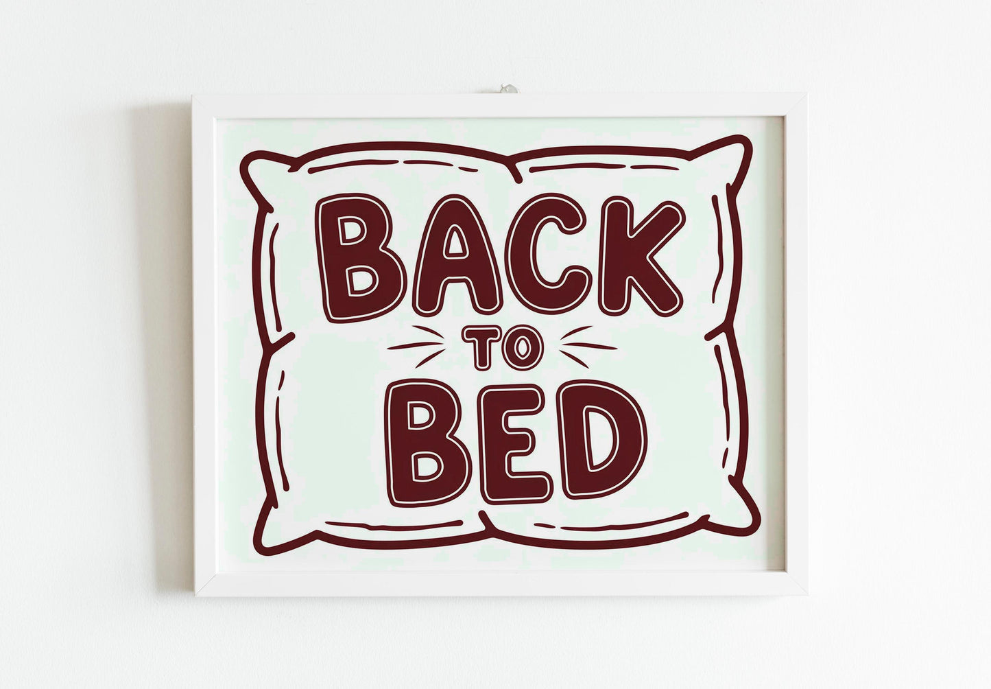 Bauhaus Bedroom Typography Poster, Trendy Back to Bed Wall Art, Minimalist Digital Room Decor