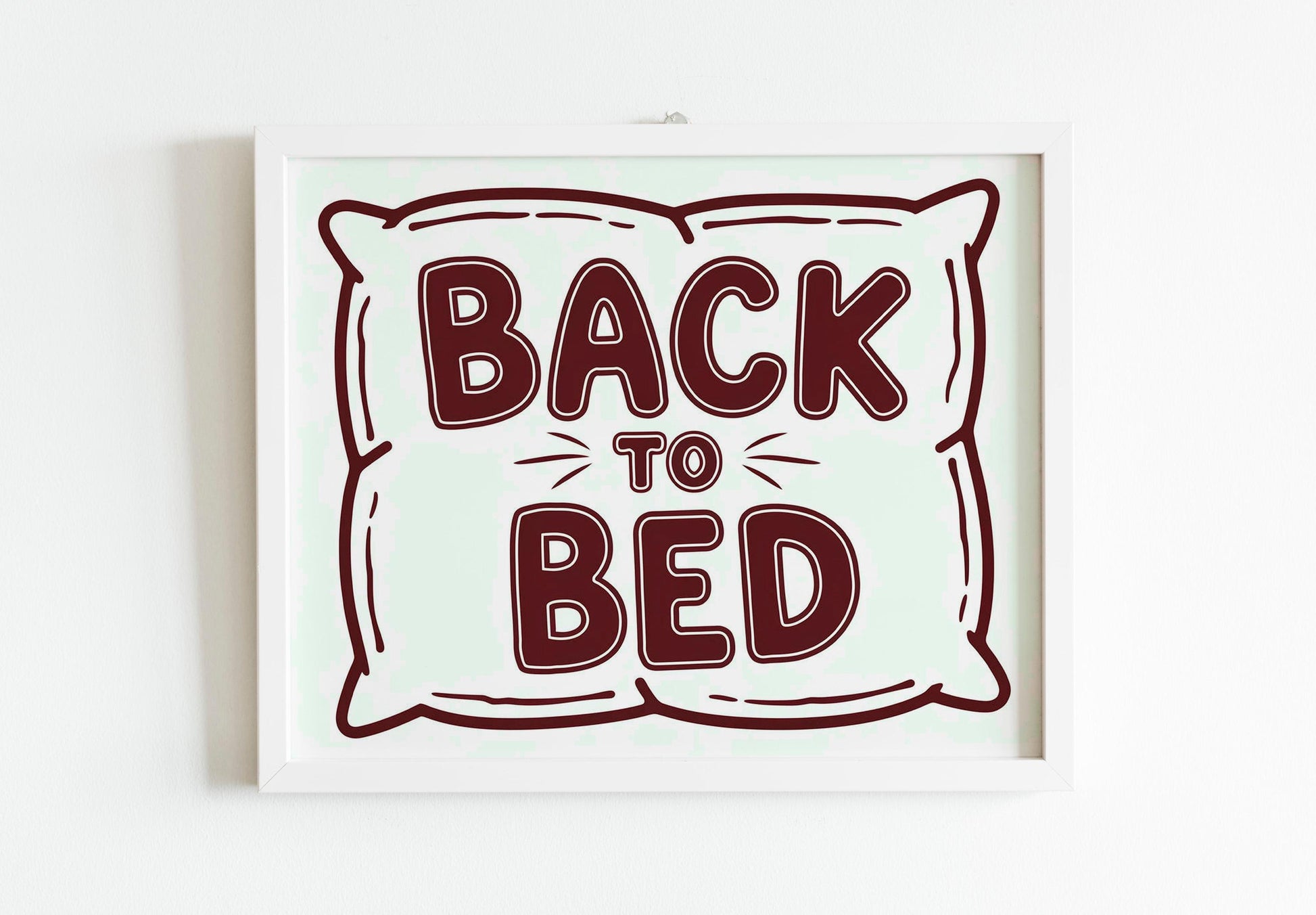 Bauhaus Bedroom Typography Poster, Trendy Back to Bed Wall Art, Minimalist Digital Room Decor
