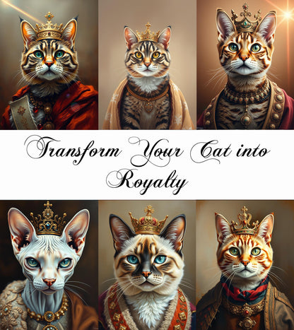 Royal Pet Portrait - Custom Pet Painting Digital Print - Funny Pet Gift - Noble Cat Portrait - Noble Dog Portrait - Personalized Pet Decor