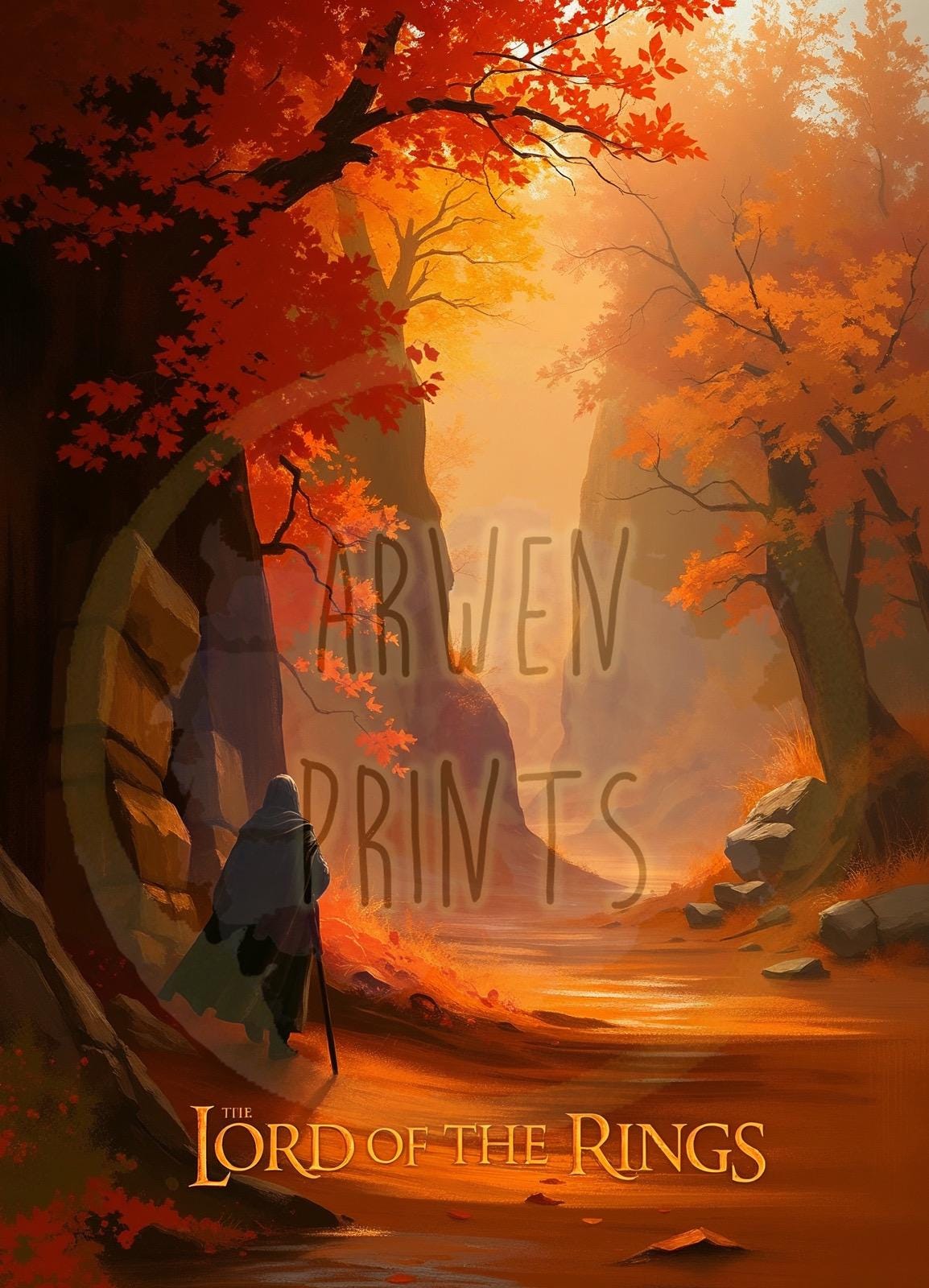 Lord of the Rings Aragorn Art Print - Strider Wall Art - Autumn Decor - Gift for Lord of the Rings Fan - Lord of the Rings Illustration