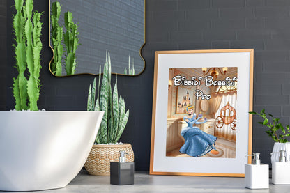 Cinderella Bibbidi Bobbidi Poo Bathroom Art Print, Cinderella Bathroom, Funny Bathroom Print, Disney Bathroom, Cinderella Bathroom Wall Art