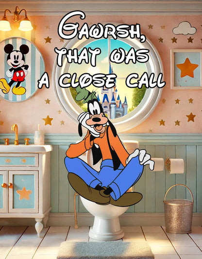 Goofy on Toilet Bathroom Art Print, Goofy Gawrsh, Goofy Bathroom Art, Funny Bathroom Print, Disney Bathroom Wall Art, Disney Bathroom Decor