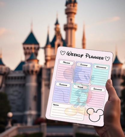 Disney Weekly Planner - Digital Weekly Planner - Cute Digital Planner - Mickey Themed Planner - Weekly Planner Instant Download
