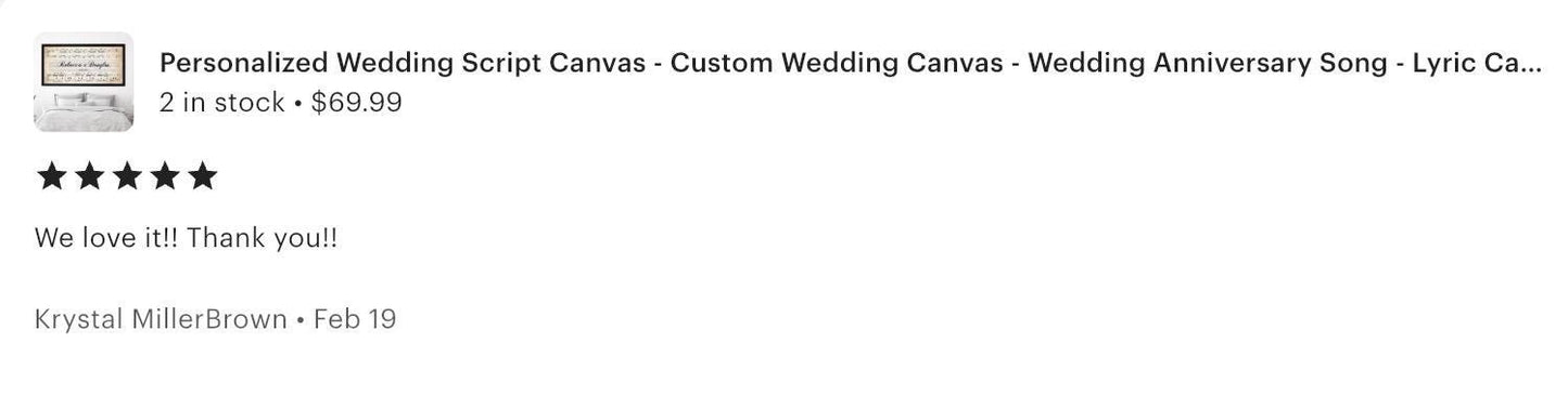 Capture Your Love Story with Personalized Song Lyrics - Unique Wedding Gift Idea - Custom Song Lyrics on Canvas - Timeless Wedding Keepsake