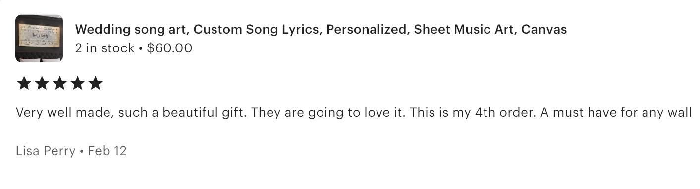 Gift For Him - Song Lyrics on Canvas - Wedding Song Lyrics Art - Song Lyric Art - Personalized Gifts - Lyric Canvas - Valentine’s Day Gift