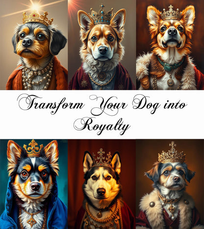 Royal Pet Portrait - Custom Pet Painting Digital Print - Funny Pet Gift - Noble Cat Portrait - Noble Dog Portrait - Personalized Pet Decor