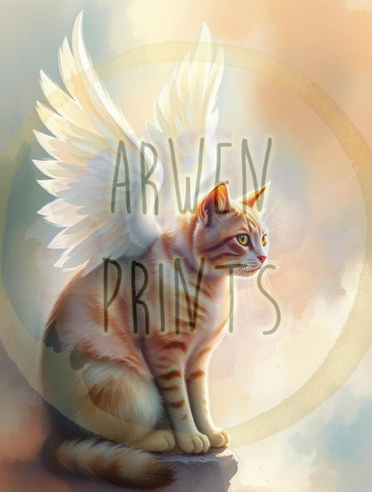 Custom Pet Memorial Portrait Canvas, Angel Wings Rainbow Bridge Wall Art, Dog Cat Tribute