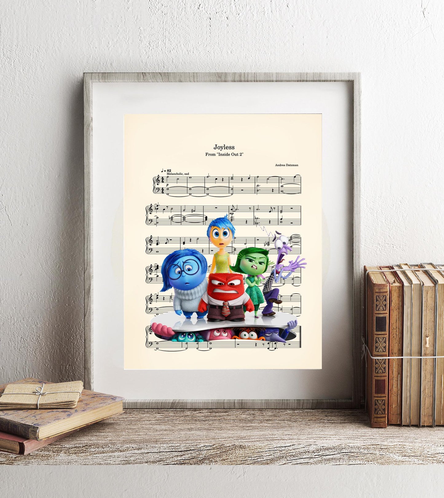 Inside Out 2 Disney  - Inside Out Anxiety - Pixar Music Art - Disney Wall Decor - Kids Room Wall Art - Disney Nursery Sheet Music Wall Art — Disney Gift for Music Lovers