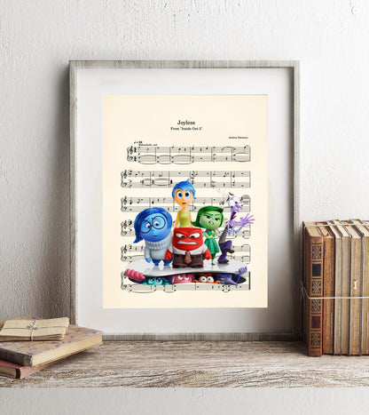 Inside Out 2 Disney  - Inside Out Anxiety - Pixar Music Art - Disney Wall Decor - Kids Room Wall Art - Disney Nursery Sheet Music Wall Art — Disney Gift for Music Lovers