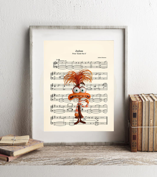 Inside Out 2 Anxiety Disney Sheet Music Art Print - Inside Out Anxiety - Pixar Music Art - Disney Wall Decor - Kids Room Wall Art
