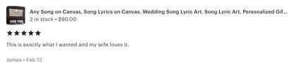 Gift For Him - Song Lyrics on Canvas - Wedding Song Lyrics Art - Song Lyric Art - Personalized Gifts - Lyric Canvas - Valentine’s Day Gift