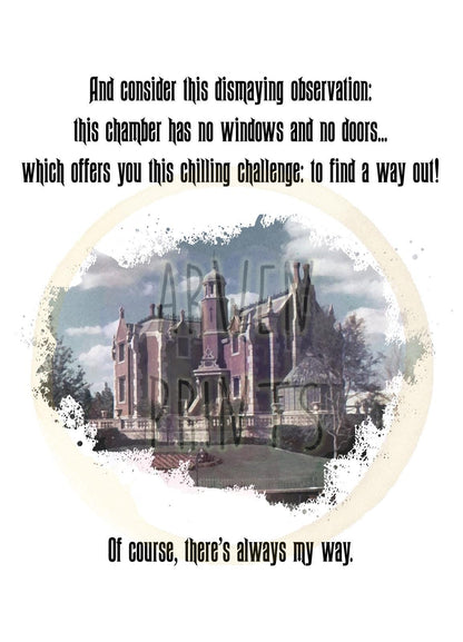 Haunted Mansion Ride Disney Watercolor Splatter Quote Art Print - Haunted Mansion Wall Art - Halloween Decor - Disney Wall Art