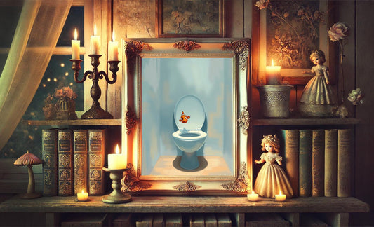 Finding Nemo Out of Toilet Bathroom Art Print, Nemo Bathroom Art, Cute Bathroom Print, Funny Bathroom Decor, Finding Nemo Bathroom Wall Art