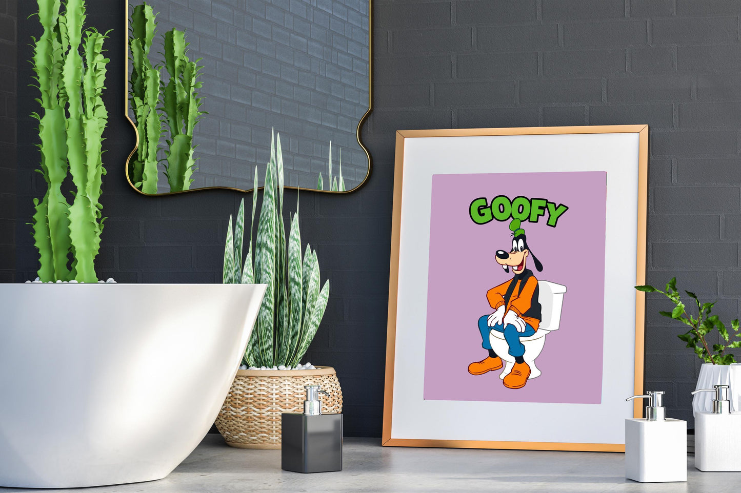 Goofy on Toilet Classic Bathroom Art Print, Goofy Bathroom Art, Cute Disney Bathroom Decor, Bathroom Wall Art, Goofy Bathroom Wall Hanging