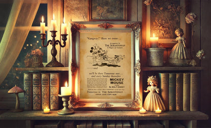 Mickey Mouse The Scrantonian Vintage Art Print