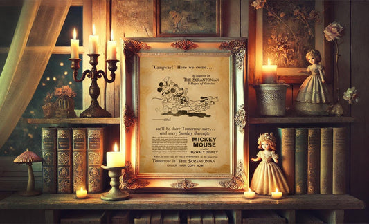 Mickey Mouse The Scrantonian Vintage Art Print