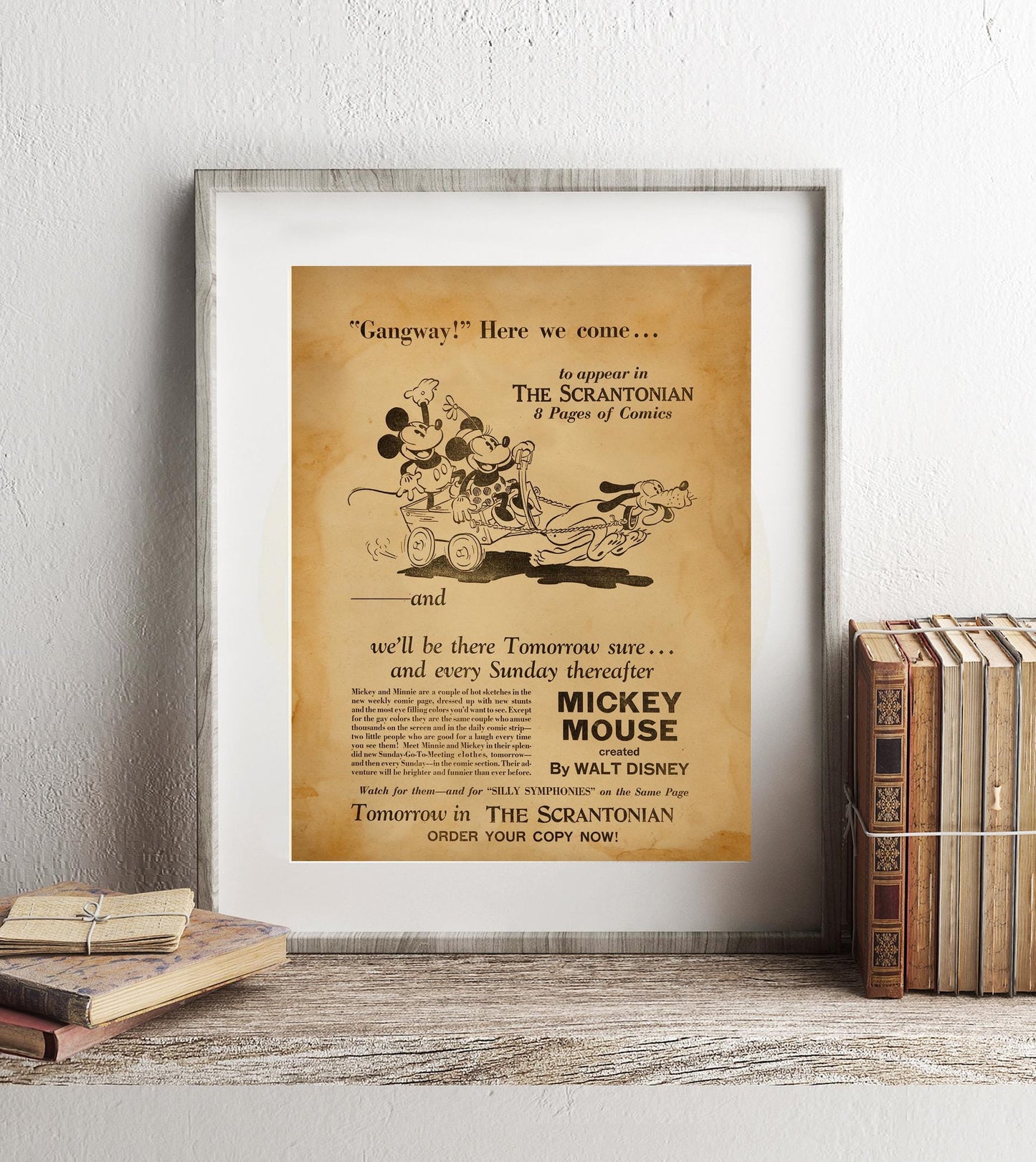 Mickey Mouse The Scrantonian Vintage Art Print