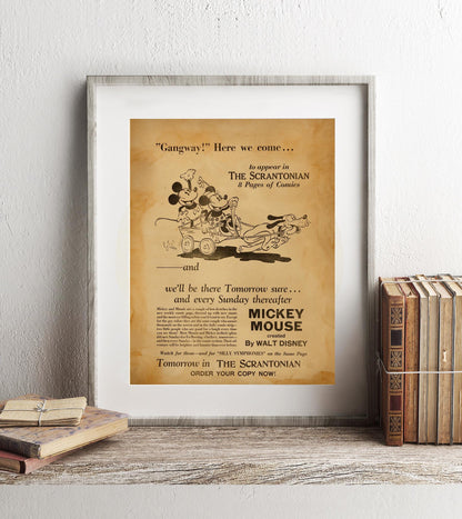 Mickey Mouse The Scrantonian Vintage Art Print
