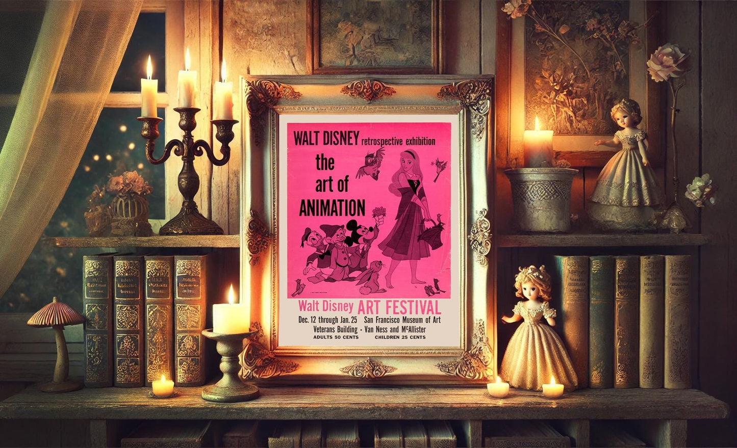 Walt Disney Art Festival Ad Vintage Art Print